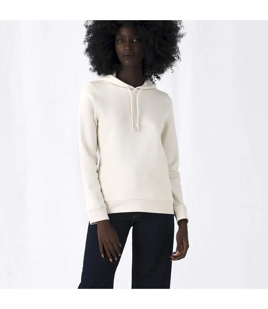 Womens/ladies organic hoodie off white B&C