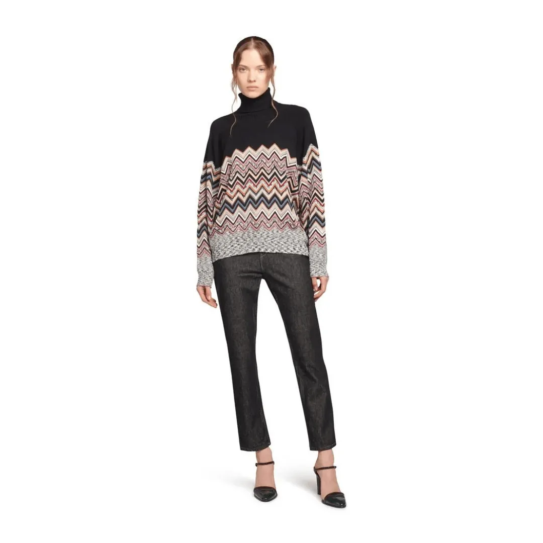 ZIGZAG SWEATER BLACK MULTI